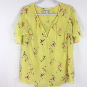 Ava & Viv Yellow Blouse Size 1X